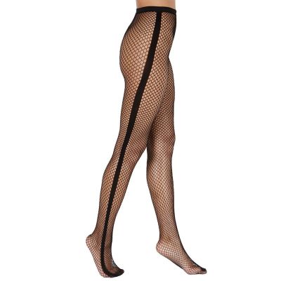 INC International Concepts Ladies Black Side Stripe Net Tights, Size S/M, NWT